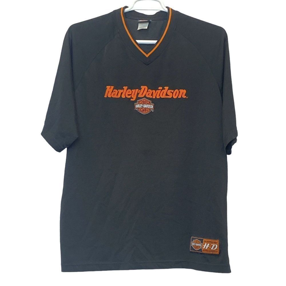 Harley Davidson Mens V-Neck Pull‎ Over Embroidered Black Size XL Peoria Arizona